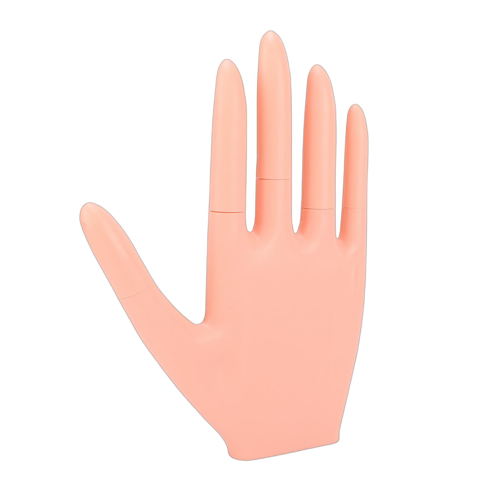 Practice Hand for Acrylic Nails Removable Fingers Nail Art Manicure Training Hand with Nail Tips and Stickers