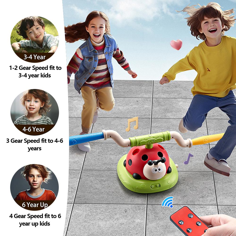 Musical Jump Sports Toys Toss Ring Game Toy and Rocket Launcher for Kids Ladybug Multifunction Outdoor Machine Gifts