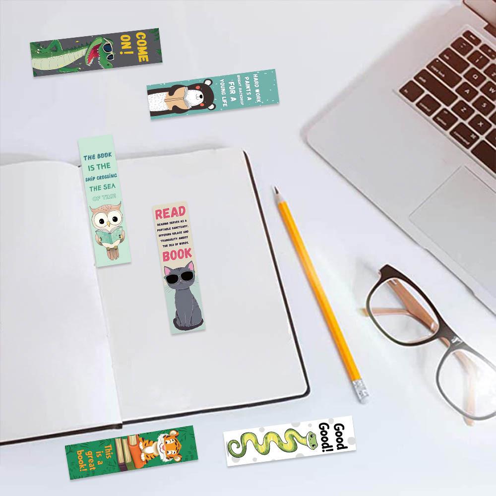 30 fogli Segnalibri Serie Animali dei Cartoni Animati Semplice Portatile Artistico Creativo Materiale Carta da Lettura Segnalibri Fai da Te
