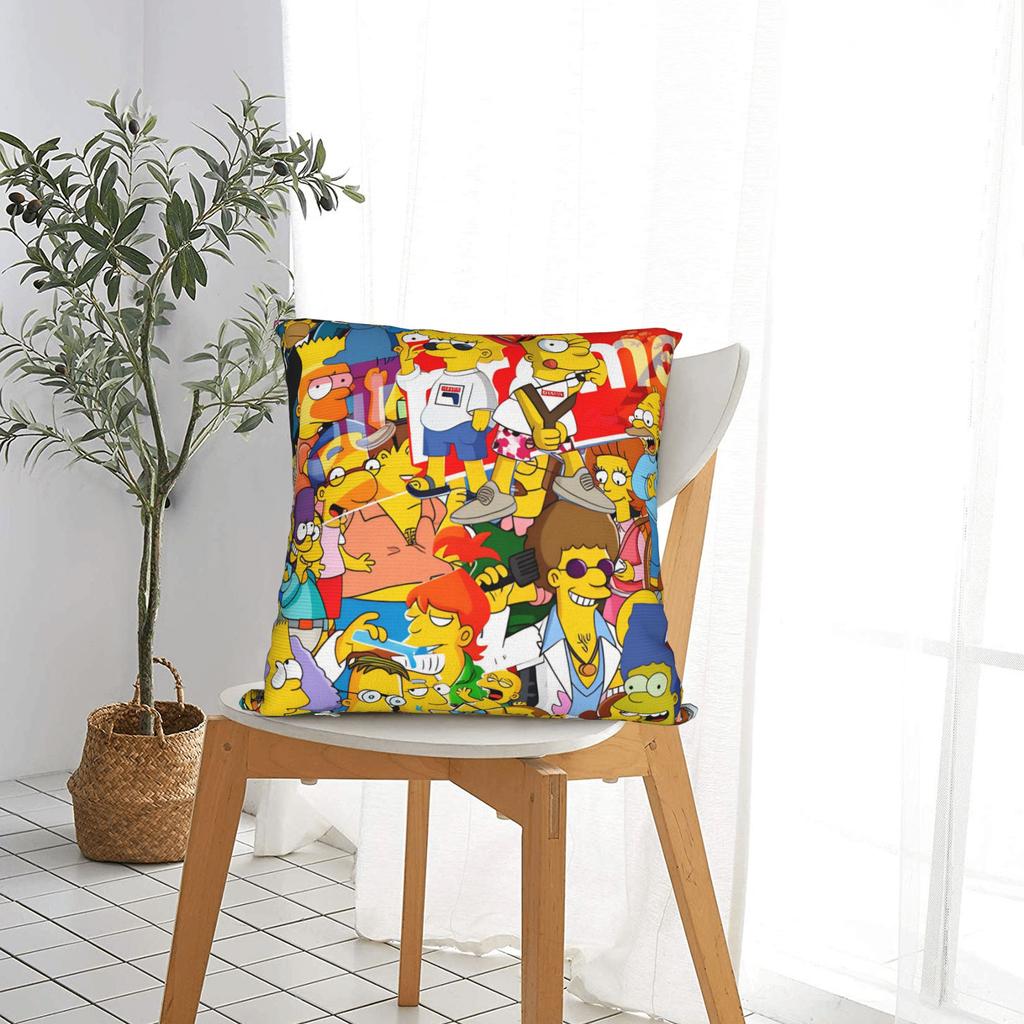 Funny S-Simpsons Family Cartoon Characters Pillow Case Vintage Pillow Cover Comfy Pillowcases For Wedding Party Home Decor