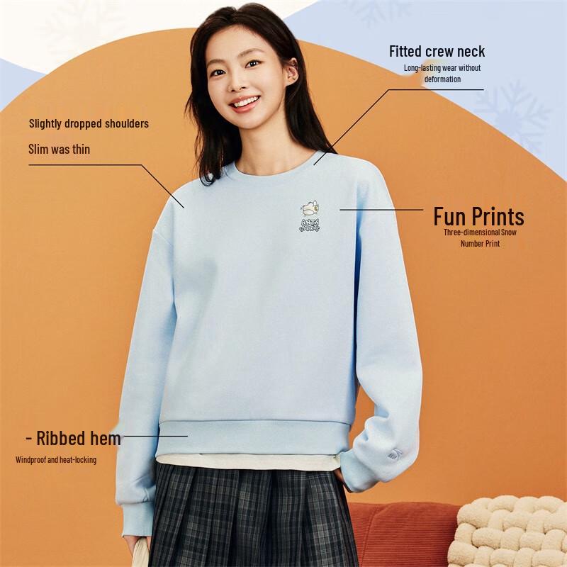 Anta Snow Owl Fleece Pullover Hoodie for Women