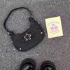 Women's Fashi PU Small Shoulder Bag Y2K Star Armpit Purse American Retro Black Chic Hobo Bag High Quality Designer New Handbag