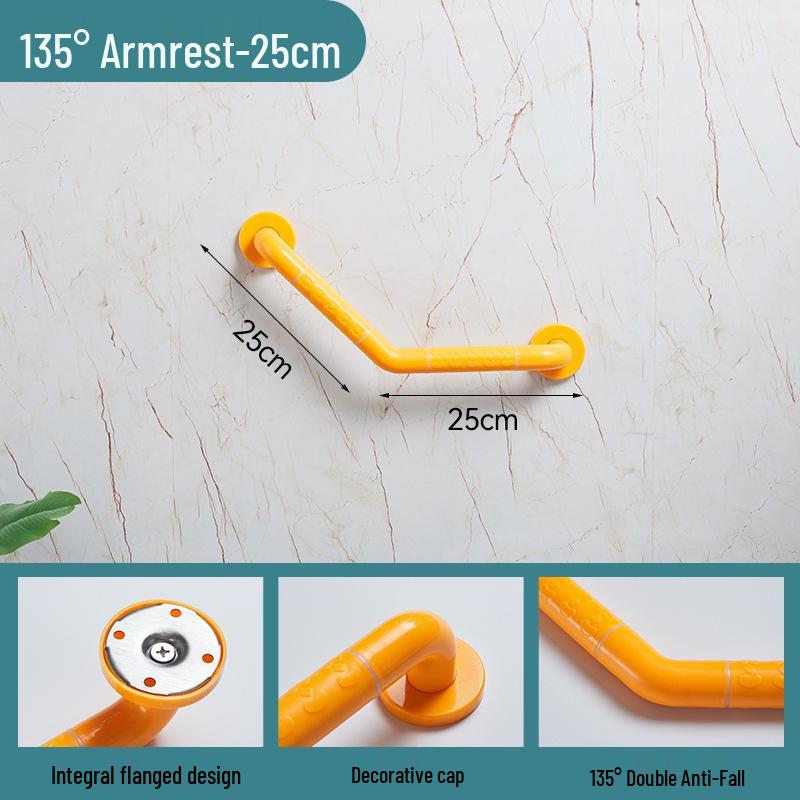 135° Anti-Slip Stainless Steel Bathroom Grab Bar for Elderly - Accessible Stair & Toilet Handrail