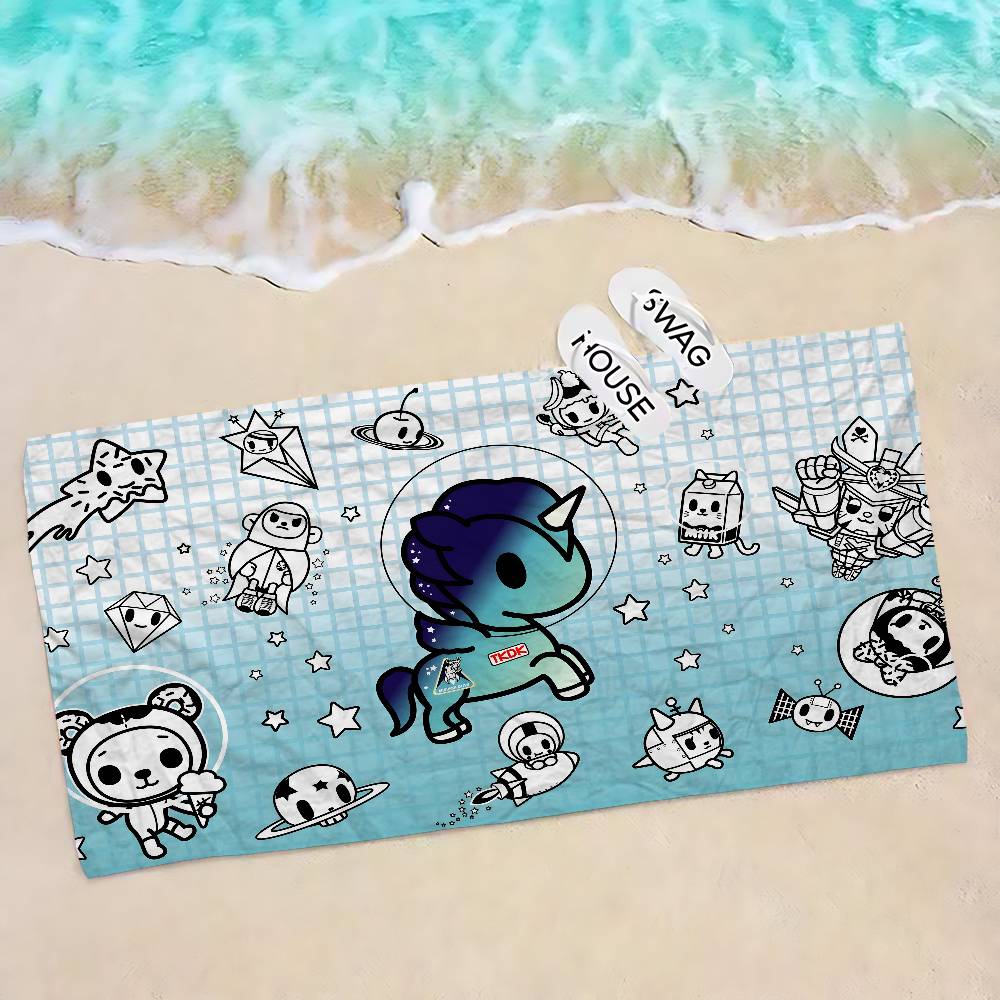 Japan Tokidoki Beach Towel Colorful Bath Towels for Girl Microfiber Quick Dry Custom Sand Free Beach Yoga Spa Gym Pool