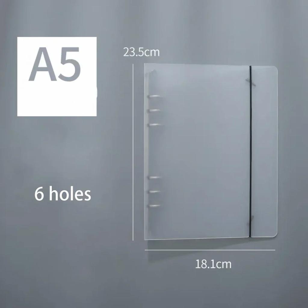 A5/6/7 Transparent Loose Leaf Binder Notebook Cover Zipper Bag Note Book Journal Planner Accessories Stationery Supplies New