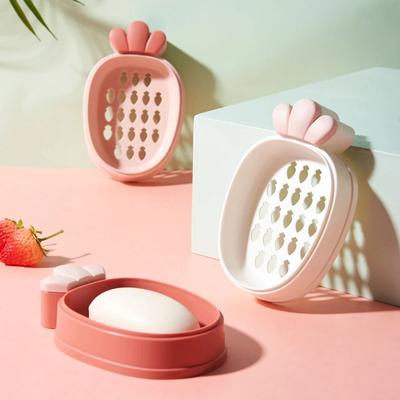 Tragbare Karotten Seifendose Badezimmer Ablageschale Etui Seifendose Seifenablage Zuhause Dusche Reisen Wandern Halter Behälter