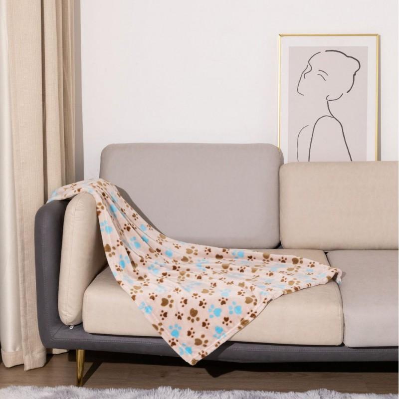 Soft Double-Sided Fleece Pet Blanket Dogs Cats Warm Bed Mat Cozy Throw Crate Kennel Sofa