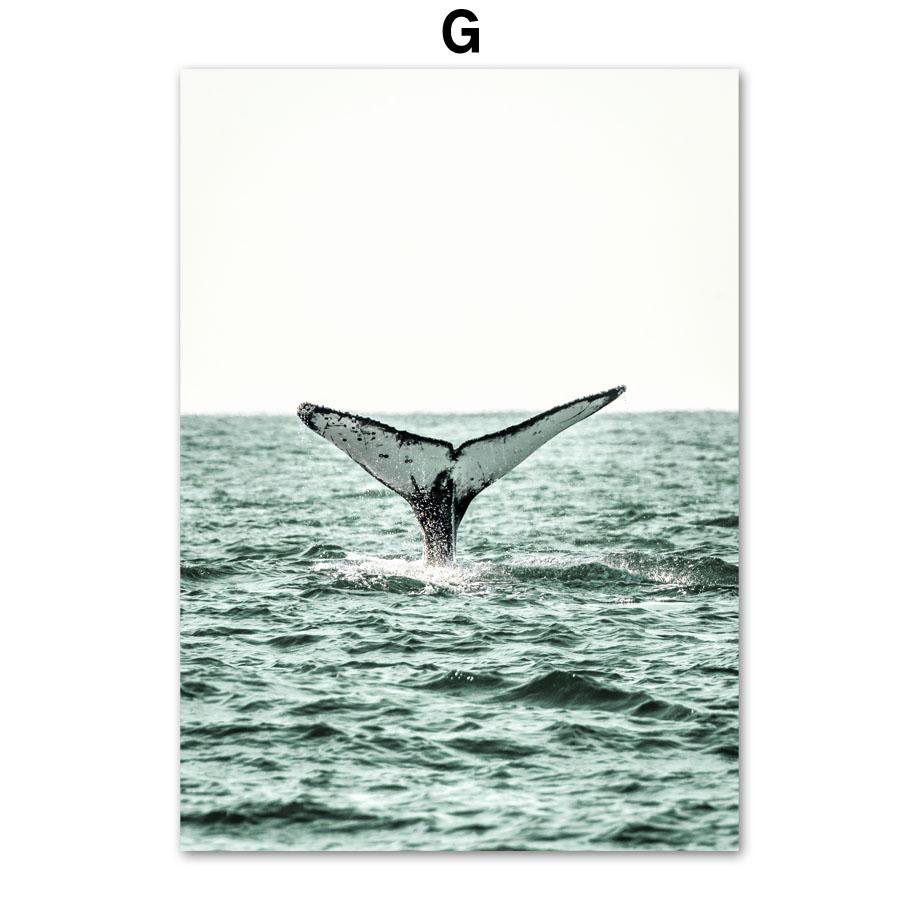 Palm Tree Beach Sea Whale Canvas Painting Islam Wall Art Pictures Nordic Posters Prints Modern Living Room Home Decor