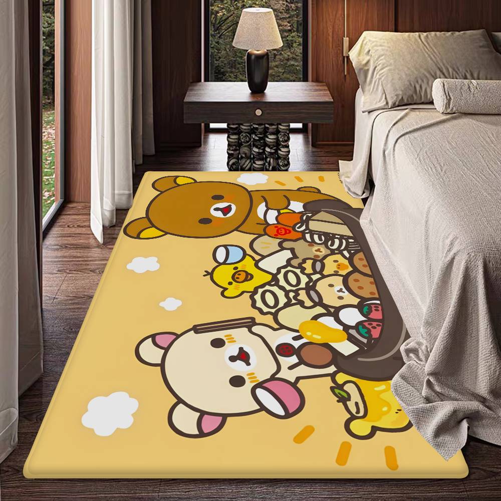 Cute Cartoon R-Rilakkuma B-Bear Kitchen Mat Kids Room Bedroom Decoration Balcony Anti-Slip Doormat Living Room Alfombra