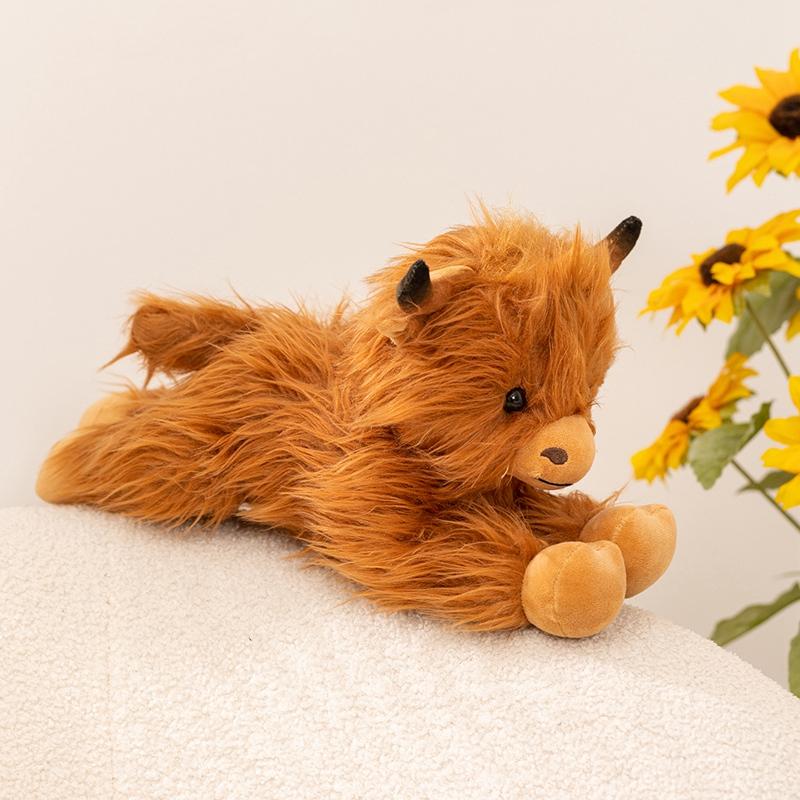 Kawaii Simulation Hochlandrind Plüschtiere Tier Kuh Stofftier Wildyak Plüsch Weiche Puppe Geburtstagsgeschenk Kinder Mädchen Junge Bison Dekoration