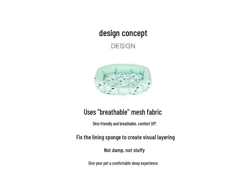 Summer Cooling Pet Bed: Breathable Cotton Nest for Cats and Small Dogs