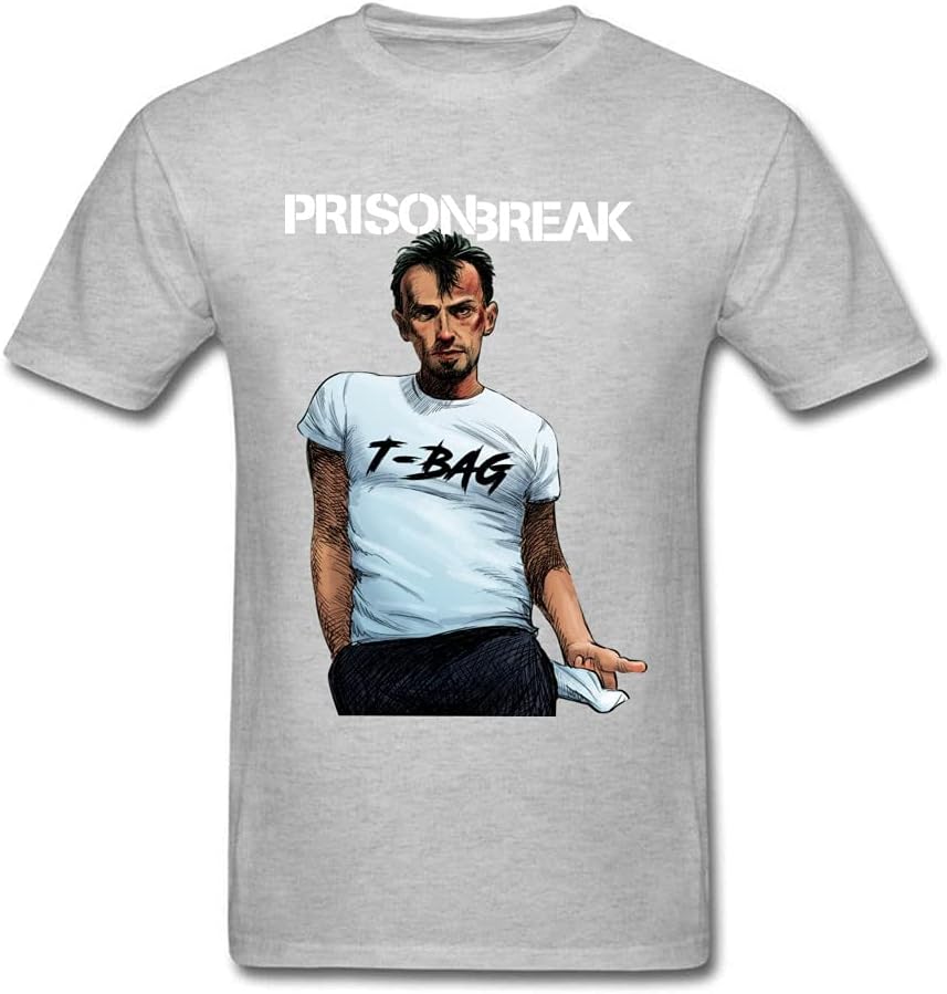 Prison Break T-Bag T-Shirt Mens Funny Man Clothing Black T Shirt Summer Printed Tops Cotton Tees Hipster Designer Tshirt