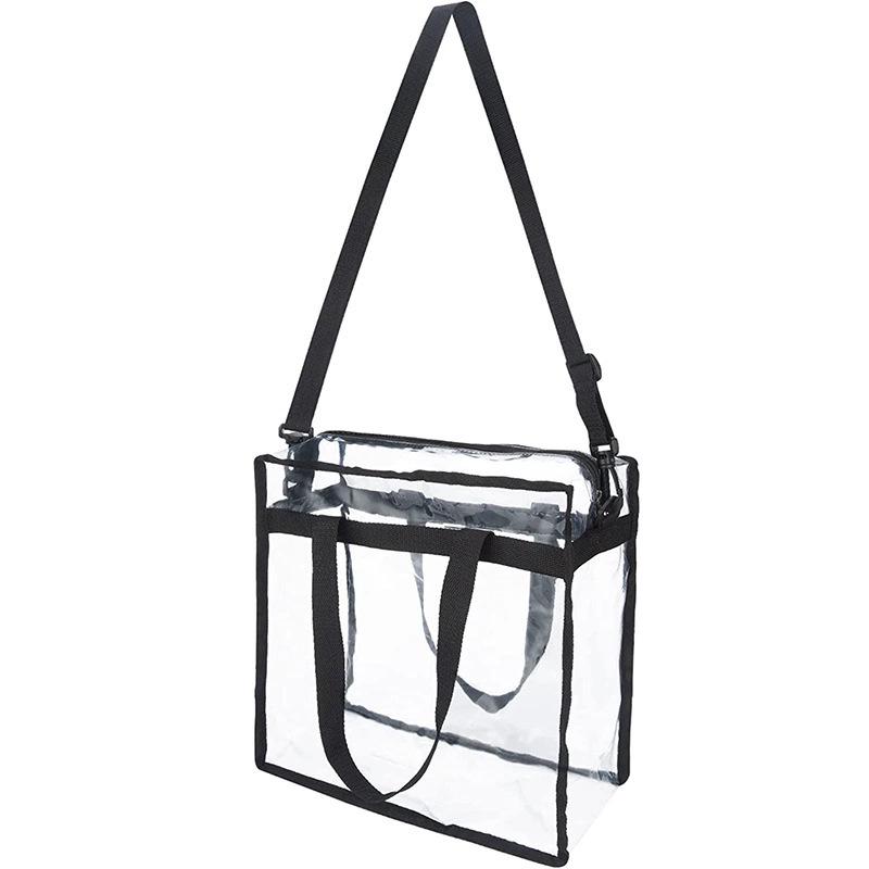 Versatile Transparent PVC Tote: Foldable Crossbody Handbag & Shoulder Bag for Shopping, Beach, and Travel