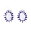 Personalized Oval Edged Diamond Studded Earrings with Small Diamonds