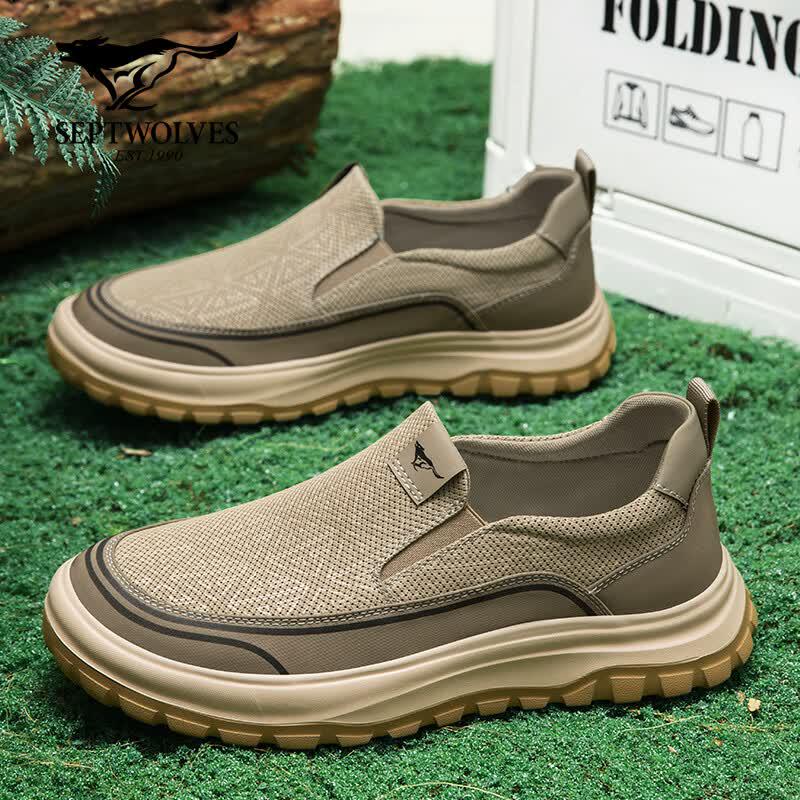 Septwolves Men s Slip-on Mesh Casual Loafers 42 хаки