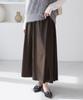 ROPE PICNIC Synthetic Leather Flared Long Brown M Skirt, (20),