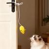Plush Mouse Toy with Catnip Bell Elastic Rope Interactive Self-Playing Toy