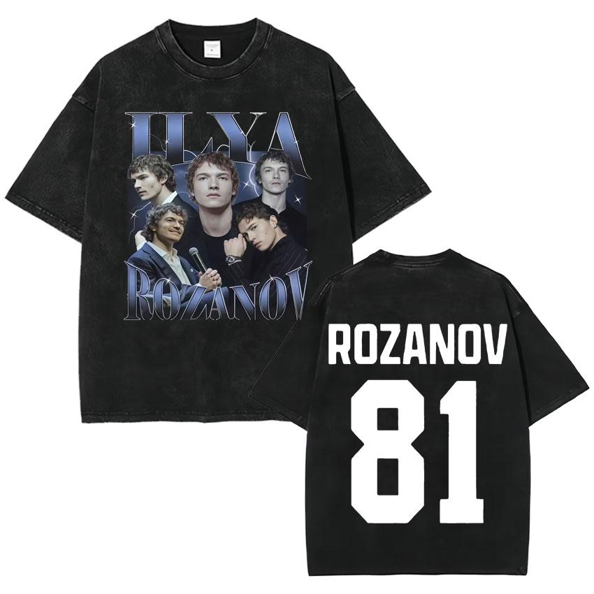 2026 Heated Rivalry Ilya Rozanov 81 Trendy Graphics T Shirt Vintage Washed Mens Oversized Cotton Crewneck Cozy Tshirt Teenagers
