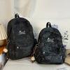 American Niche Tie-Dye Backpack for Middle School Girls and College Students, Simple and Versatile Cute Star Double-Shoulder Bag