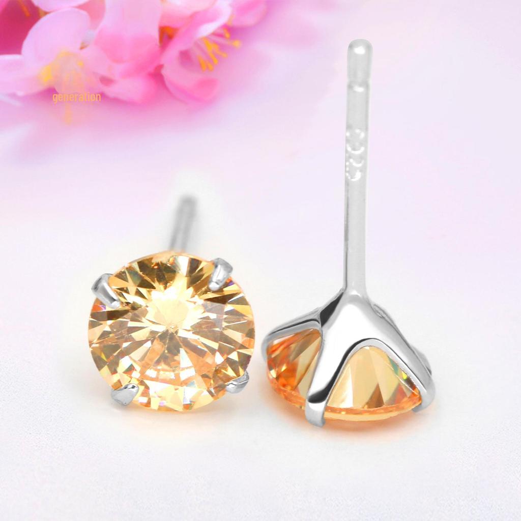 925 Sterling Silver Zircon Birthstone Earrings for Women – Simple Crystal Design