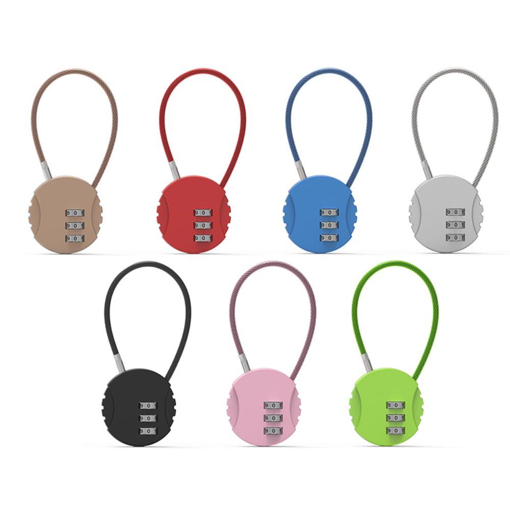 Cookie Shape Wire Rope Password Lock Zinc Alloy Code Lock NEW 3 Dial Digit Password Padlock