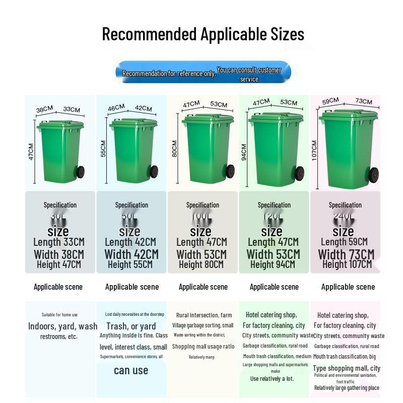 240L Commercial Trash Can with Lid - Extra Large Community Outdoor Bin