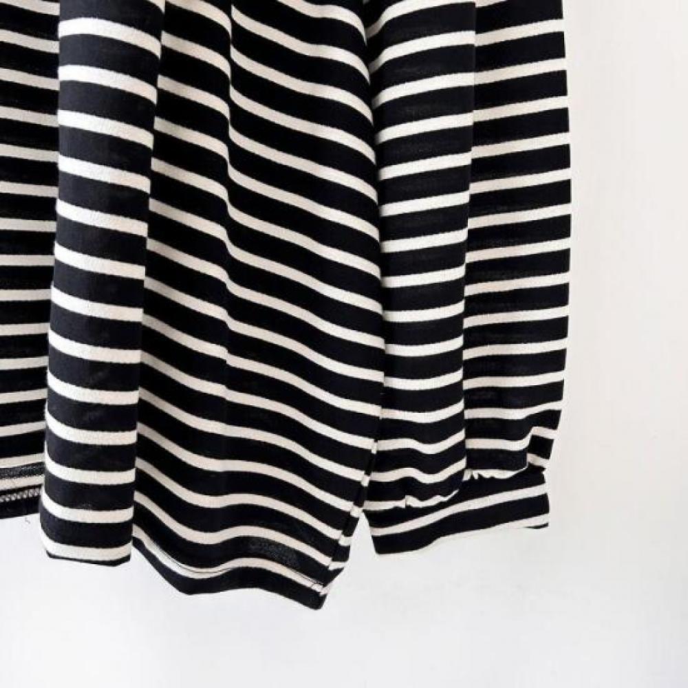 New Arrivals Open Run Women Autumn Striped Loose Fit Sweatshirt