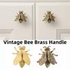 Retro Cabinet Door Knobs Vintage Wardrobe Drawer Pulls Chinese Style Bee Brass Handle  Window