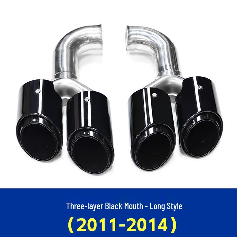 Porsche Cayenne (2011-2014) GTS Black Quad Exhaust Tips for Pipe Modification