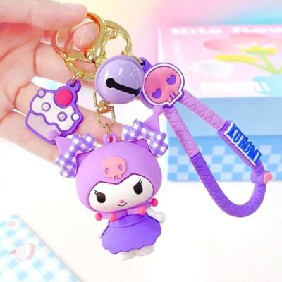 Check Ribbon Figure Keychain - Kuromi