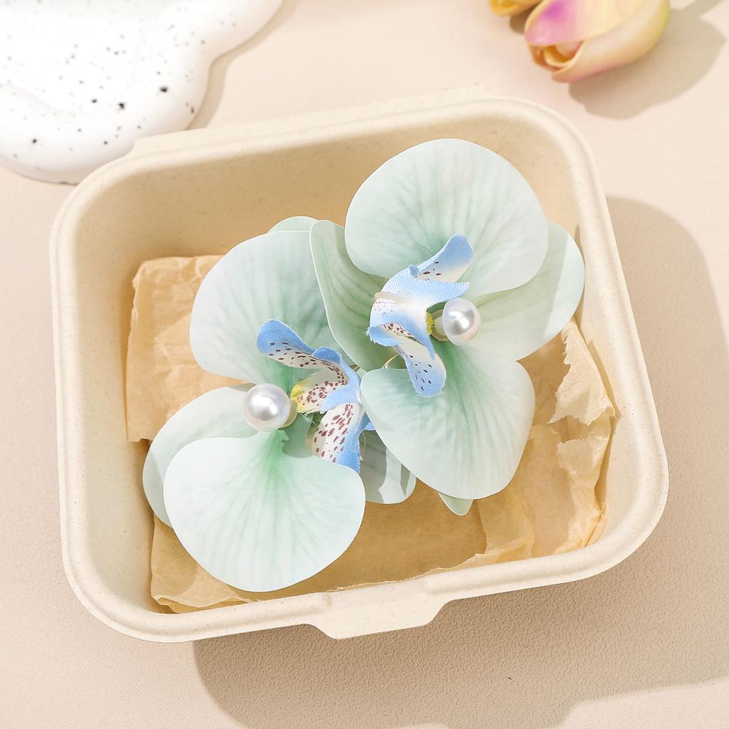 1PC Korean Pearl Big Flower Hair Clip Cute Butterfly Orchid Flower Hairpin Duckbill Clip Seaside Girl Hair Clip Hair Accessories