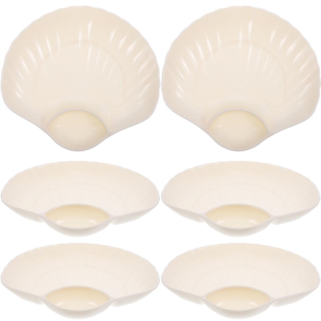 6 Pcs Dumpling Plate Food Plates Fettuccine Pasta Tableware Serving Platter Pp with Sauce Compartment Child Containers for