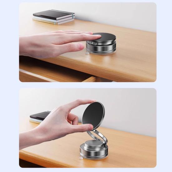 Magnetic Phone Holder Vacuum Suction Stand for Car Gym Kitchen Rotating Foldable Magnetic Holder for Navigation Streaming