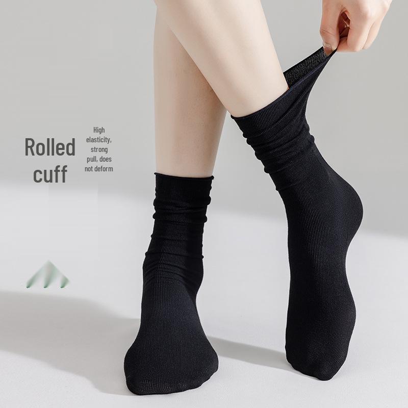 White Women's Summer Thin Mid-Calf Socks - Trendy Cotton Pile, Ice, and Loafer Styles