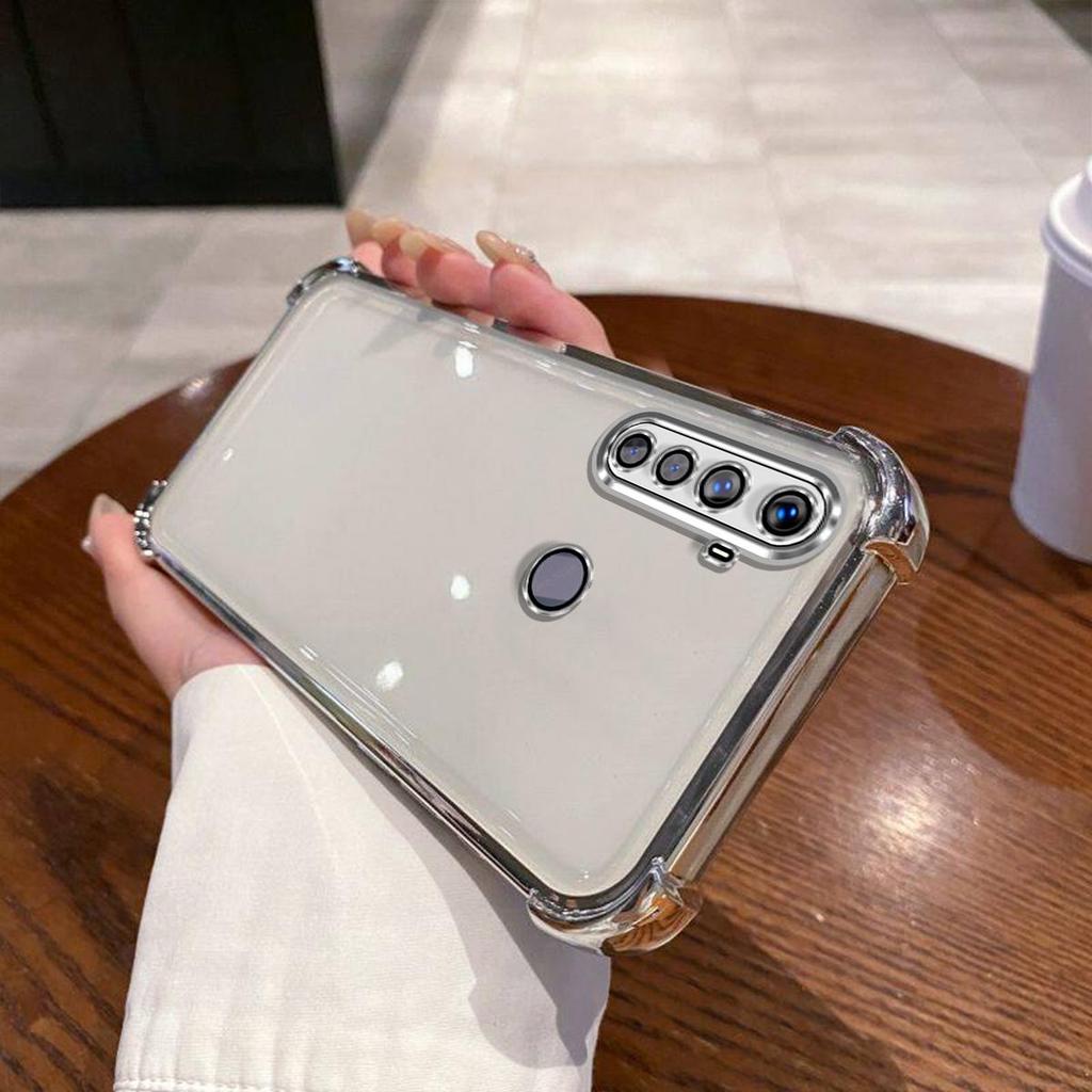 Hülle für realme 6i, 5i, 5 Galvanisierter Farbiger Rand Klare Handyhülle Abdeckung