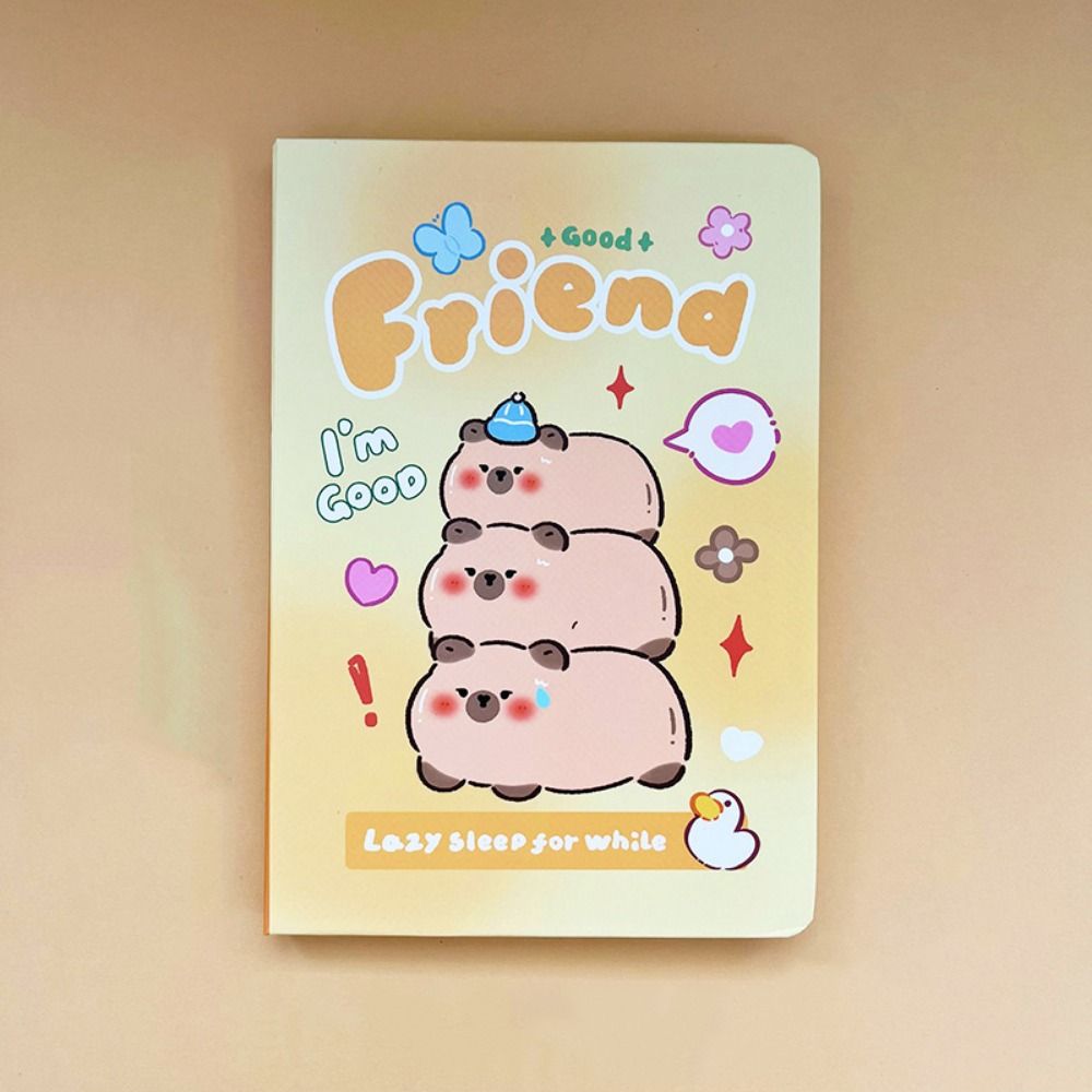 Portable Capybara Notebook A5 Hand Account Book Cute Capybara Memo Pad  Back To School Supplies