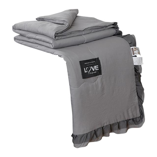 Summer Quilt With Skirt Bedspread Solid Throw Blanket For Bed Mircrofiber Fabric For Queen Bed Reversible