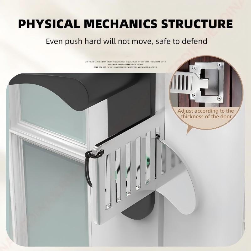 Stainless Steel Portable Door Lock Anti-theft Lock Heavy Duty Security for Home,Hotel,Apartment,College Dorm & Travel