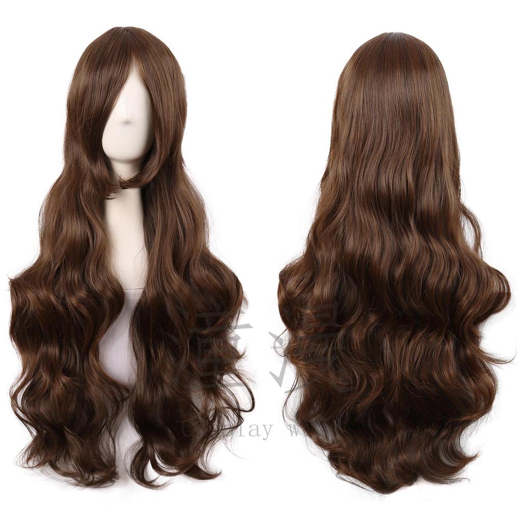Two-Dimensional Women's Long Curly Wig - 70cm Universal Gold Anime Cosplay, Heat-Resistant Big Wave Hair.