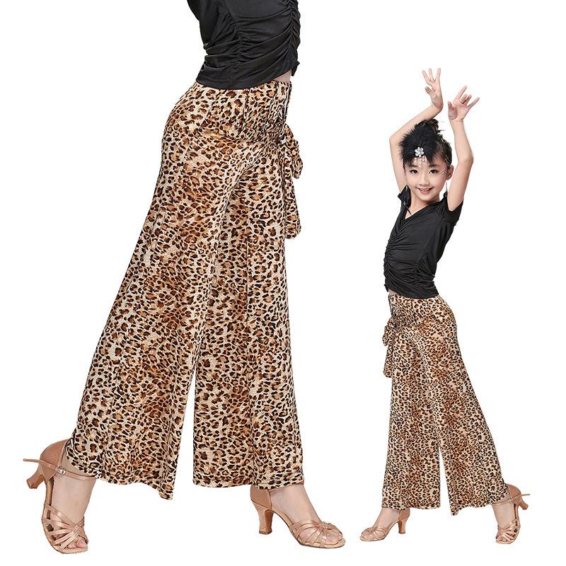 Leopardenmuster Tanzkostüm - Für Mädchen & Erwachsene, Langarm mit Weitbeinigen Hosen für Frühlings-/Herbstaufführungen