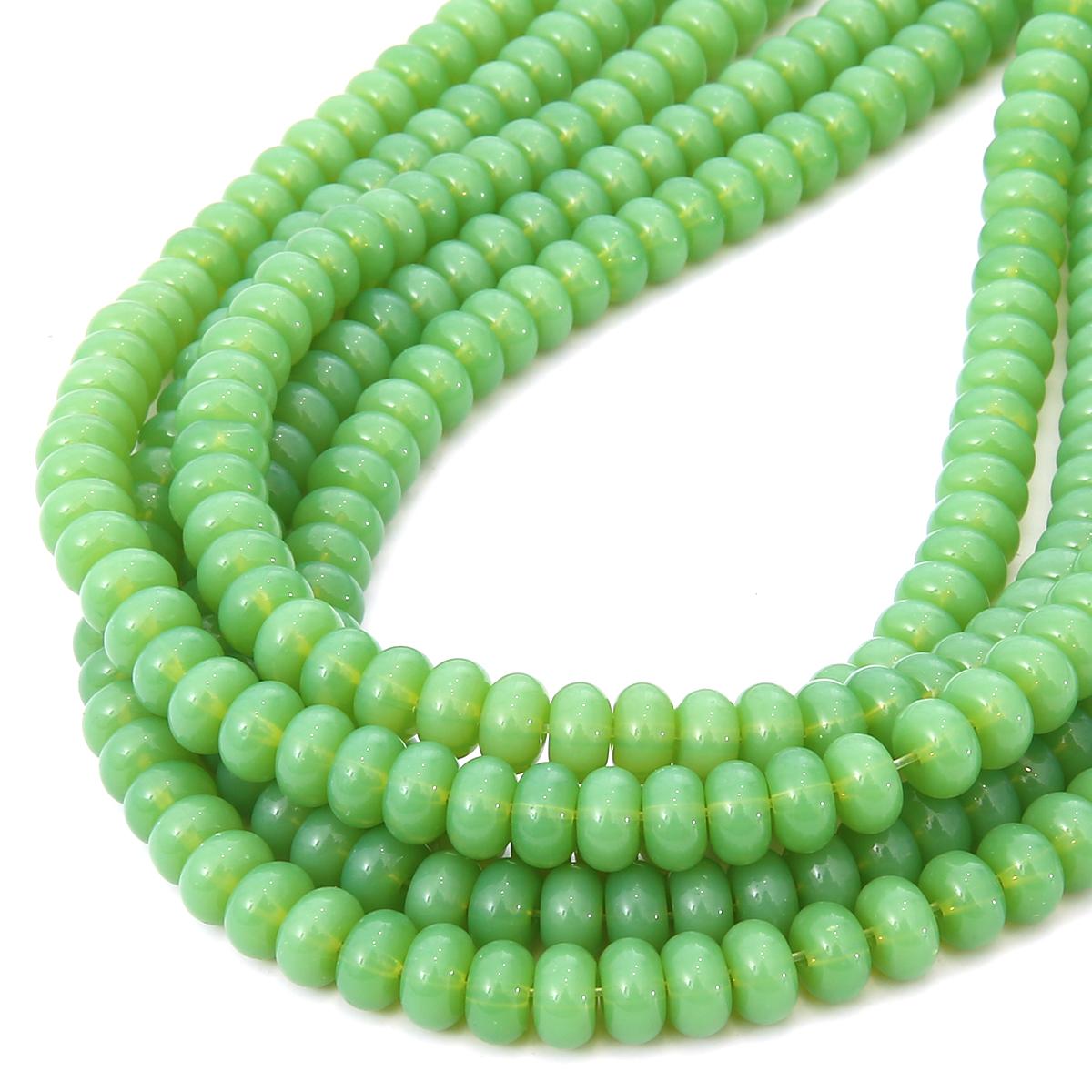 

80JPcs глянцевые стеклянные бусины подвески круглые разделительные бусины для изготовления ювелирных изделий своими руками браслет ожерелье серьги аксессуары трава зеленый