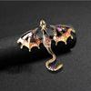 Pterosaur Enamel Brooch Pin Winter Rhinestone Lapel Pin Gothic Winter Jewelry
