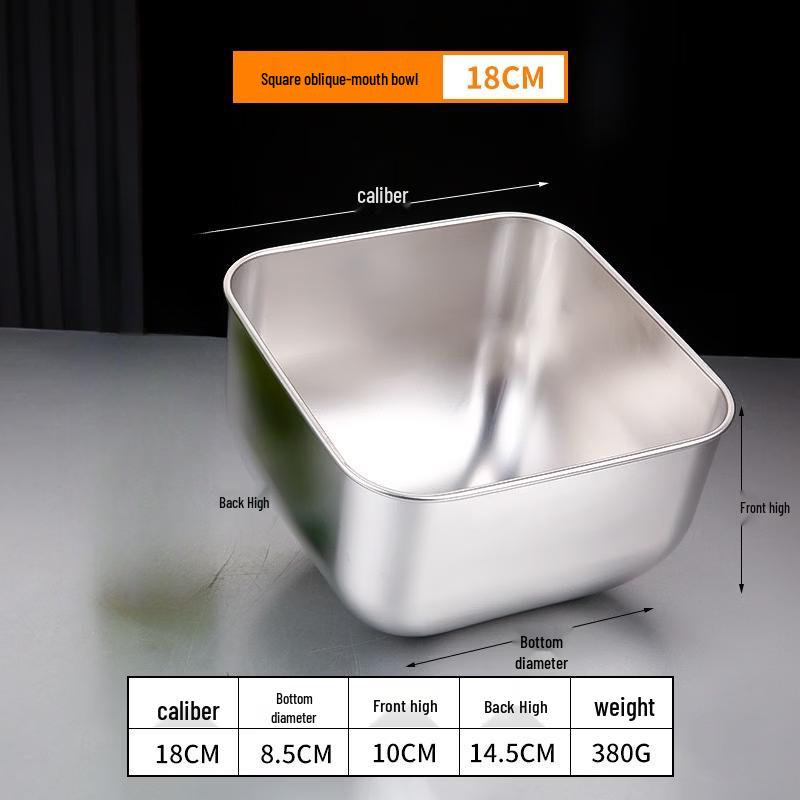 

ZISIZ Commercial Stainless Steel Square Slanted Dip Bowl Set