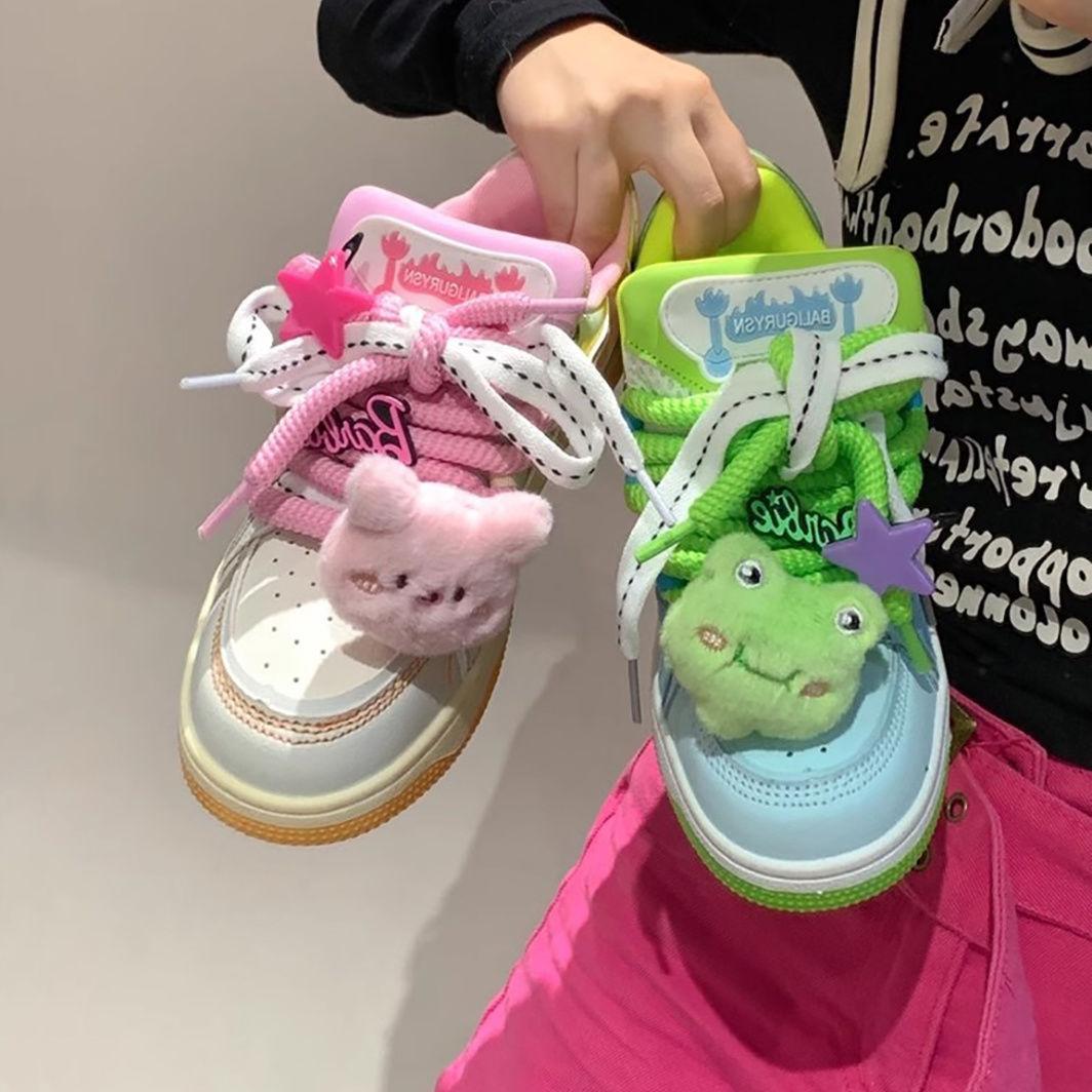 

Mandarin duck color jelly skateboard shoes 2025 winter niche ins versatile casual cartoon dopamine shoes couple shoes 35