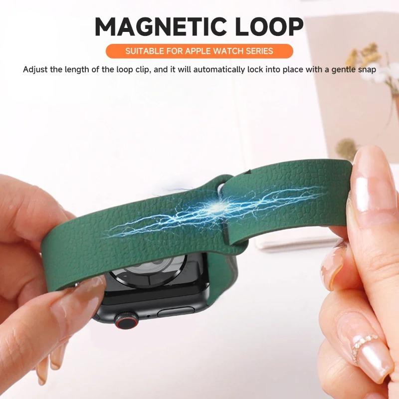 Magnetic Silicone Strap for Apple Watch Band Ultra 3 49mm Series 11 10 42 46mm 9/8/7 45mm 41mm 44 40mm Sport for IWatch 6 5 4SE