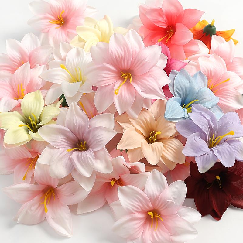 10Pcs Artificial Flower Heads For Home Room Decor Party Wedding Decoration New Year 2025 Gifts Craft Flower Wreath Accessories