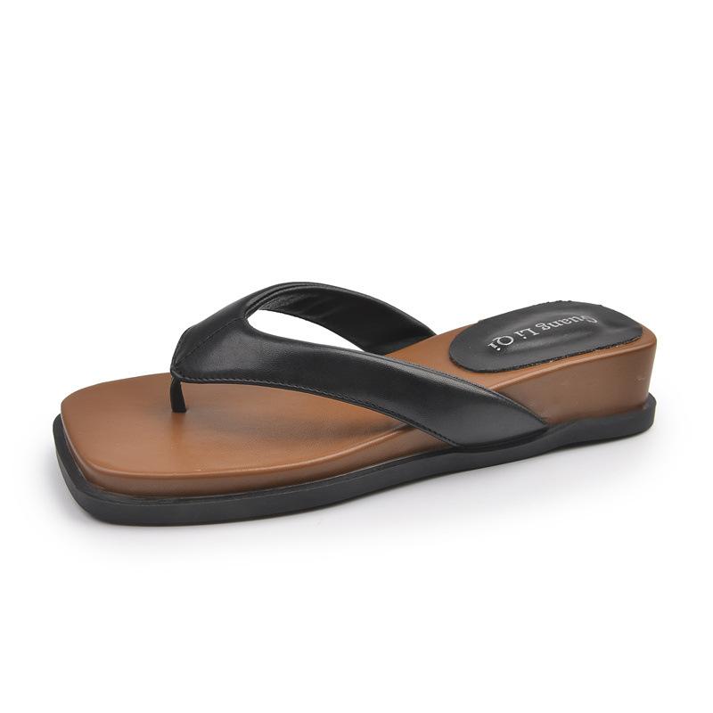 

Тапочки на толстой подошве с каблуком, женские летние шлепанцы 2025 новинка, с юбкой, пляжные сандалии 40 чёрный