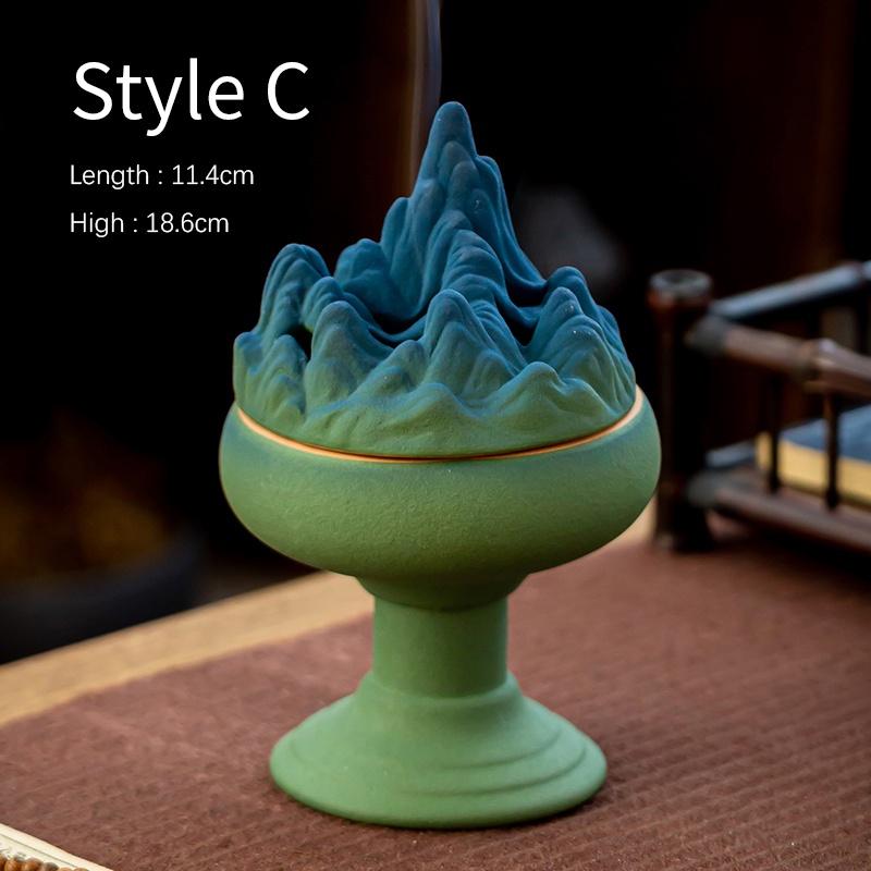 

Qianlijiangshan Ceramic Incense Burner Indoor Air Purification Incense Burner Chinese Style Incense Burner Ornament C