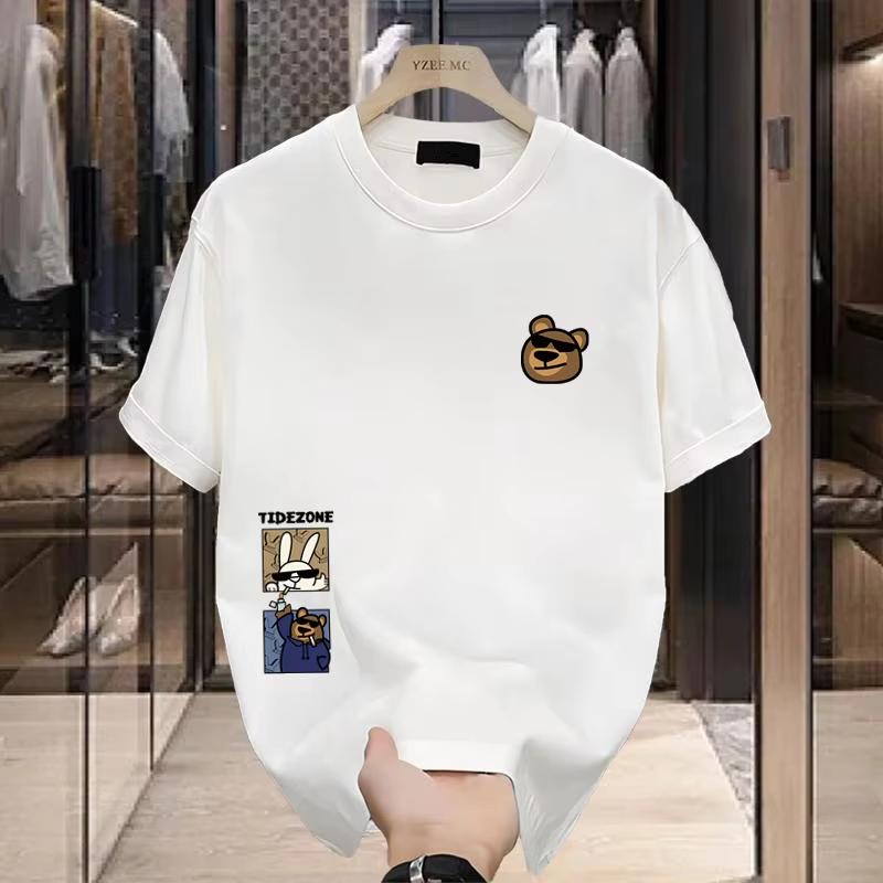 

Summer new short sleeve T-shirt men 100_ cotton printed round neck loose ins trend casual half sleeve men s body shirt graphic S