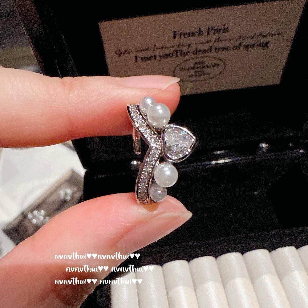 Винтажное кольцо с жемчугом «Королевская драгоценность» Винтажное кольцо с цирконами, покрытое 18-каратным золотом, в стиле «Цыганское»